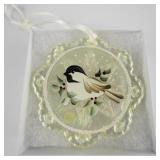Fenton  1997 Chickadee Ornament . Boxed.