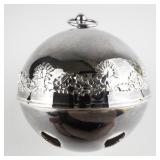 Wallace Silversmiths  1980 "Candles & Holly" silver plate Christmas Sleigh Bell Ornament .