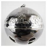 Wallace Silversmiths  1980 "Candles & Holly" silver plate Christmas Sleigh Bell Ornament .