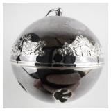 Wallace Silversmiths  1980 "Candles & Holly" silver plate Christmas Sleigh Bell Ornament .