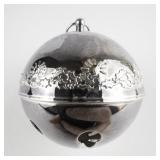 Wallace Silversmiths  1980 "Candles & Holly" silver plate Christmas Sleigh Bell Ornament .