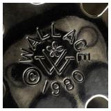 Wallace Silversmiths  1980 "Candles & Holly" silver plate Christmas Sleigh Bell Ornament .