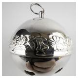 Wallace Silversmiths  1978 "Legendary Christmas Rose" silver plate Christmas Sleigh Bell Ornament .