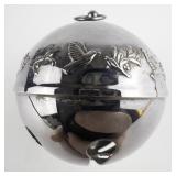 Wallace Silversmiths  1977 "Mistletoe & Doves" silver plate Christmas Sleigh Bell Ornament .