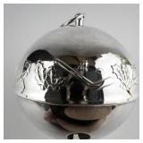 Wallace Silversmiths  1982 "Fluffy Mittens, Swift Skis & Playful Sleds" silver plate Christmas Sleigh Bell Ornament .