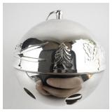 Wallace Silversmiths  1982 "Fluffy Mittens, Swift Skis & Playful Sleds" silver plate Christmas Sleigh Bell Ornament .
