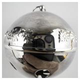 Wallace Silversmiths  1991 "Poinsettias" silver plate Christmas Sleigh Bell Ornament . 21st Edition