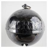 Wallace Silversmiths  1973 "Merry Christmas" silver plate Christmas Sleigh Bell Ornament .
