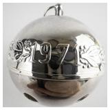 Wallace Silversmiths  1995 "SILVER ANNIVERSARY" silver plate Christmas Sleigh Bell Ornament . Limited Edition 25th Year