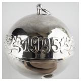 Wallace Silversmiths  1995 "SILVER ANNIVERSARY" silver plate Christmas Sleigh Bell Ornament . Limited Edition 25th Year