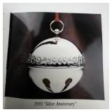 Wallace Silversmiths  1995 "SILVER ANNIVERSARY" silver plate Christmas Sleigh Bell Ornament . Limited Edition 25th Year