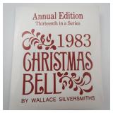 Wallace Silversmiths  1983 "Christmas Candle" silver plate Christmas Sleigh Bell Ornament . Annual Edition. 13th in a Series.