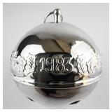 Wallace Silversmiths  1983 "Christmas Candle" silver plate Christmas Sleigh Bell Ornament . Annual Edition. 13th in a Series.