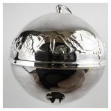 Wallace Silversmiths  1983 "Christmas Candle" silver plate Christmas Sleigh Bell Ornament . Annual Edition. 13th in a Series.