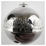 Wallace Silversmiths  1979 "Bustling Christmas Village" silver plate Christmas Sleigh Bell Ornament . Annual Edition. Ninth in a Series.