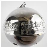 Wallace Silversmiths  1979 "Bustling Christmas Village" silver plate Christmas Sleigh Bell Ornament . Annual Edition. Ninth in a Series.