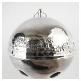 Wallace Silversmiths  1979 "Bustling Christmas Village" silver plate Christmas Sleigh Bell Ornament . Annual Edition. Ninth in a Series.