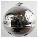 Wallace Silversmiths  1835-1985 "150th Wallace Anniversary" silver plate Christmas Sleigh Bell Ornament .