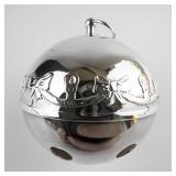 Wallace Silversmiths  1993 "Ribbons & Candles" silver plate Christmas Sleigh Bell Ornament .