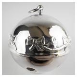 Wallace Silversmiths  1993 "Ribbons & Candles" silver plate Christmas Sleigh Bell Ornament .