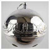 Wallace Silversmiths  1993 "Ribbons & Candles" silver plate Christmas Sleigh Bell Ornament .