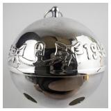 Wallace Silversmiths  1993 "Ribbons & Candles" silver plate Christmas Sleigh Bell Ornament .