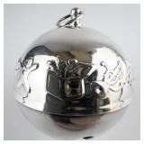 Wallace Silversmiths  1974 "Festive Toys" silver plate Christmas Sleigh Bell Ornament . Annual Edition. Fourth in a series