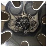 Wallace Silversmiths  1974 "Festive Toys" silver plate Christmas Sleigh Bell Ornament . Annual Edition. Fourth in a series