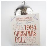 Wallace Silversmiths  1984 "Rejoicing Carolers" silver plate Christmas Sleigh Bell Ornament . Annual Edition. 14th in a Series