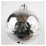 Wallace Silversmiths  1981 "Dashing Through the Snow" silver plate Christmas Sleigh Bell Ornament . Annual Edition. 11th in a Series