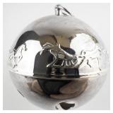 Wallace Silversmiths  1981 "Dashing Through the Snow" silver plate Christmas Sleigh Bell Ornament . Annual Edition. 11th in a Series