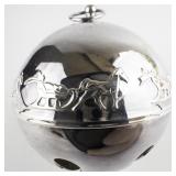 Wallace Silversmiths  1981 "Dashing Through the Snow" silver plate Christmas Sleigh Bell Ornament . Annual Edition. 11th in a Series