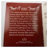 Wallace Silversmiths  1981 "Dashing Through the Snow" silver plate Christmas Sleigh Bell Ornament . Annual Edition. 11th in a Series