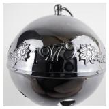 Wallace Silversmiths  1979 "Bustling Christmas Village" silver plate Christmas Sleigh Bell Ornament .