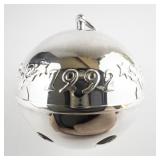 Wallace Silversmiths  1992 "Celestial Angels" silver plate Christmas Sleigh Bell Ornament .