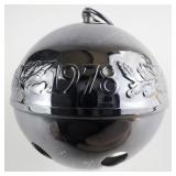 Wallace Silversmiths  1978 "Legendary Christmas Rose" silver plate Christmas Sleigh Bell Ornament .