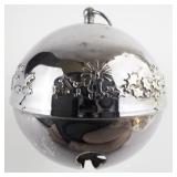 Wallace Silversmiths  1980 "Candles & Holly" silver plate Christmas Sleigh Bell Ornament . Annual Edition 10th in a Series.