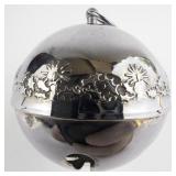 Wallace Silversmiths  1980 "Candles & Holly" silver plate Christmas Sleigh Bell Ornament . Annual Edition 10th in a Series.