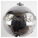 Wallace Silversmiths  1980 "Candles & Holly" silver plate Christmas Sleigh Bell Ornament . Annual Edition 10th in a Series.