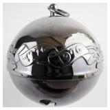 Wallace Silversmiths  1976 "Joyous Bicentennial" silver plate Christmas Sleigh Bell Ornament . Annual Edition. 6th in a Series.