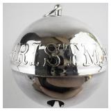 Wallace Silversmiths  1973 "Merry Christmas" silver plate Christmas Sleigh Bell Ornament . Annual Edition. 3rd in a Series