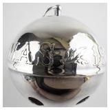 Wallace Silversmiths  1973 "Merry Christmas" silver plate Christmas Sleigh Bell Ornament . Annual Edition. 3rd in a Series