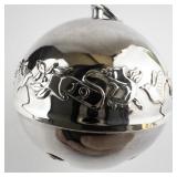 Wallace Silversmiths  1977 "Mistletoe & Doves" silver plate Christmas Sleigh Bell Ornament .
