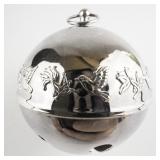 Wallace Silversmiths  1977 "Mistletoe & Doves" silver plate Christmas Sleigh Bell Ornament .