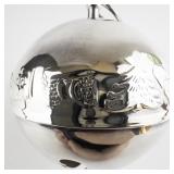 Wallace Silversmiths  1989 "Magical Santa & Reindeer" silver plate Christmas Sleigh Bell Ornament . Annual Edition. 19th in a Series