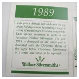 Wallace Silversmiths  1989 "Magical Santa & Reindeer" silver plate Christmas Sleigh Bell Ornament . Annual Edition. 19th in a Series