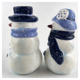 Vintage Mr. & Mrs. Snowman Ceramic Salt & Pepper Shakers by Home Co.