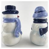 Vintage Mr. & Mrs. Snowman Ceramic Salt & Pepper Shakers by Home Co.