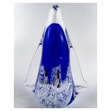 Blown Glass Cobalt Blue Penguin Paperweight