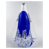 Blown Glass Cobalt Blue Penguin Paperweight